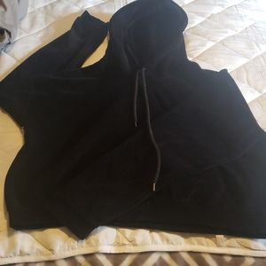 Cropped velour sweatshirt